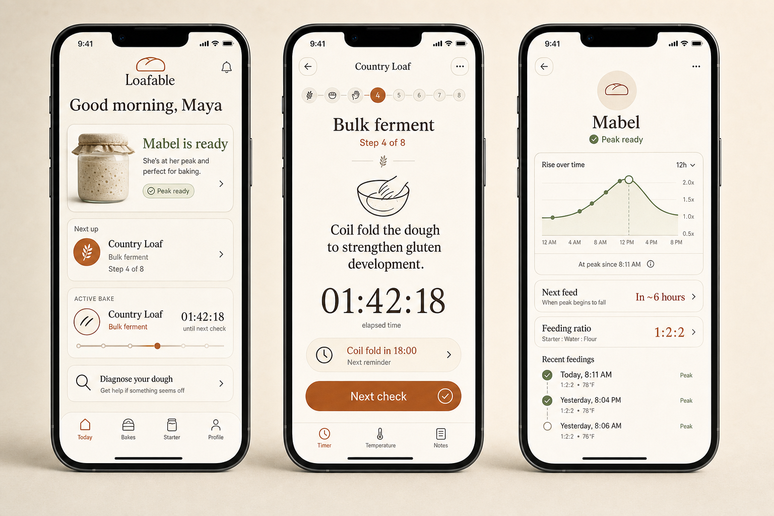 Loafable Today, Cook Mode and starter screens